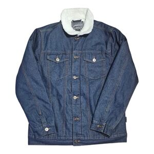 Trademark Brooklyn Cloth Sherpa Lined Blue Denim Jean Jacket Men's Medium